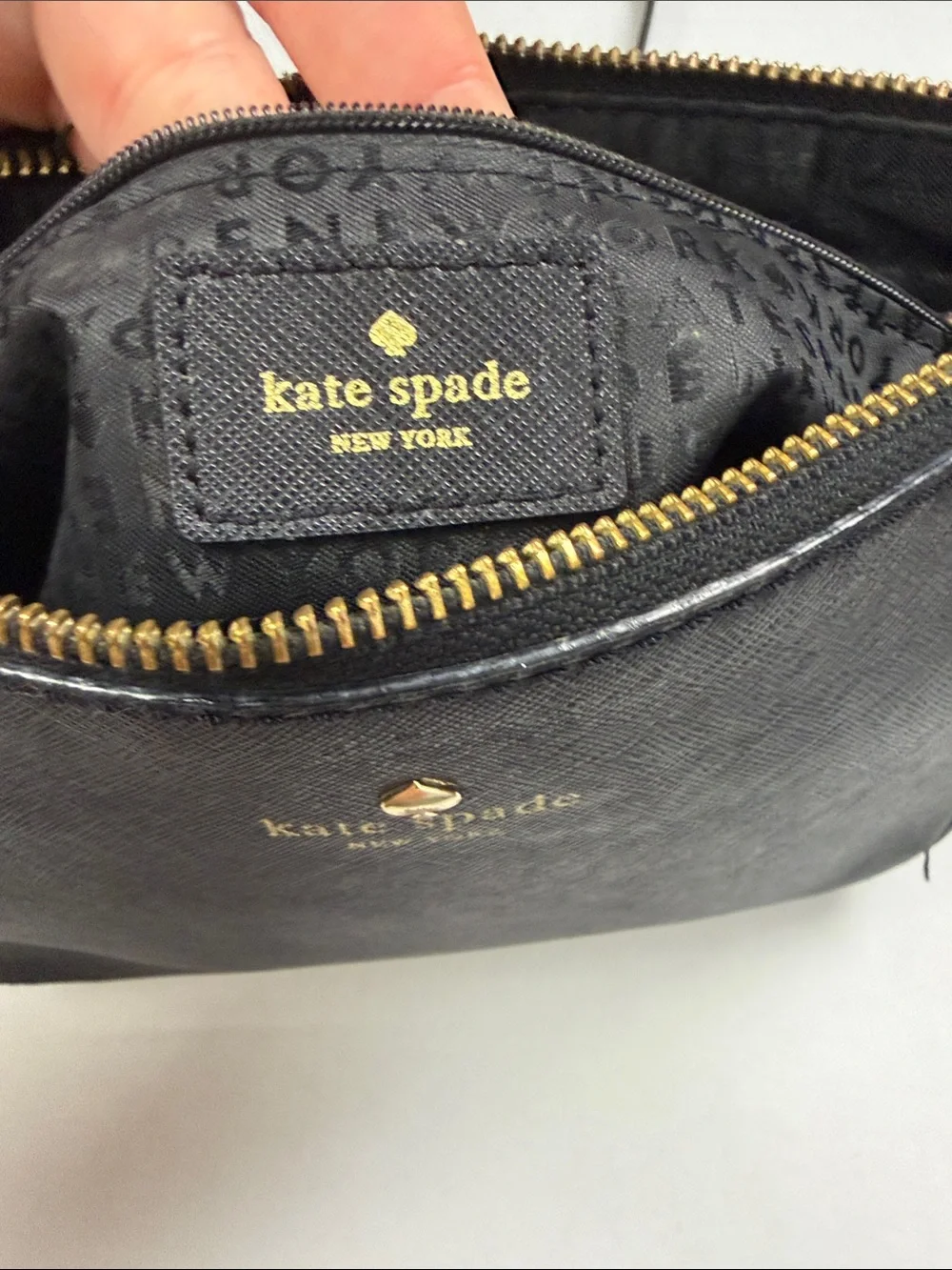 Kate Spade New York Black Saffiano Leather Crossbody Bag (Needs Repair)